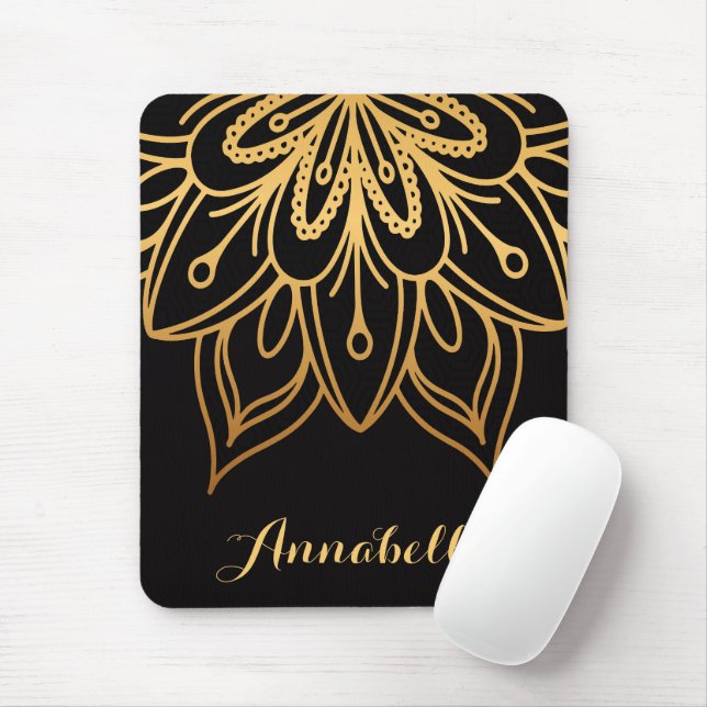Tapis De Souris Golden Mandala (Avec souris)