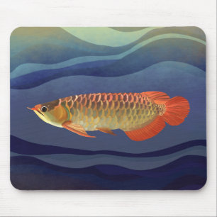 Tapis De Souris Golden Orange Arowana poisson aquatique