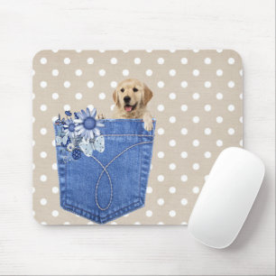Tapis De Souris Golden Retriever Dans Jean Pocket