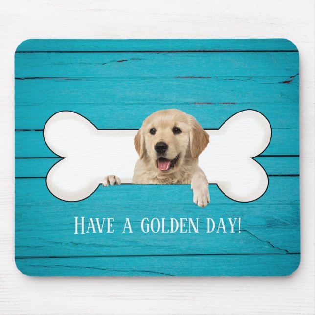 Tapis De Souris Golden Retriever dans l'os de chien (Devant)