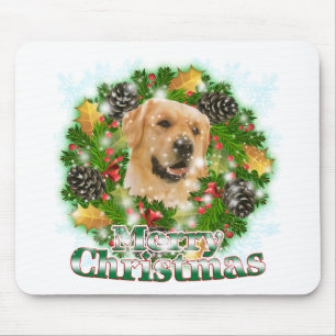 Tapis De Souris Golden retriever de Joyeux Noël