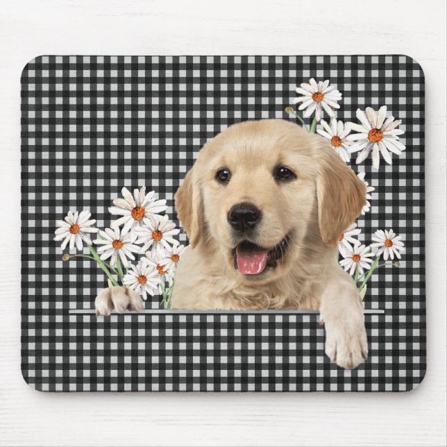 Tapis De Souris Golden Retriever et Daisies (Devant)