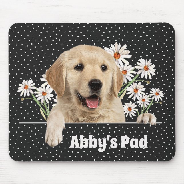 Tapis De Souris Golden Retriever et Daisies (Devant)