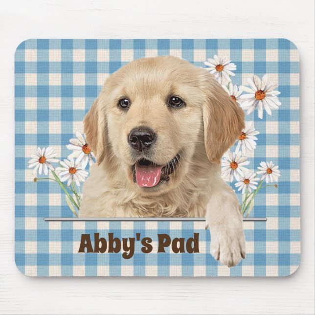 Tapis De Souris Golden Retriever et Daisy Souris (Devant)