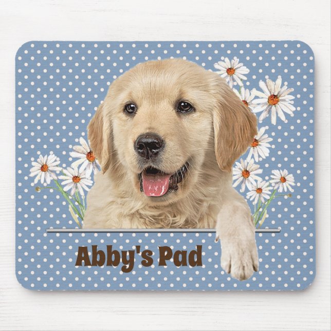 Tapis De Souris Golden Retriever et Daisy Souris (Devant)