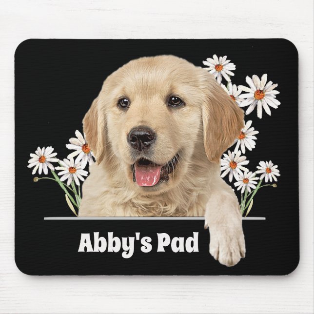 Tapis De Souris Golden Retriever et Daisy Souris (Devant)