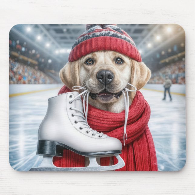 Tapis De Souris Golden Retriever Ice Hocky (Devant)