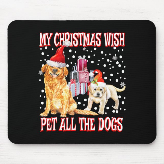 Tapis De Souris Golden Retriever My Christmas Wish Pet All The D  (Devant)