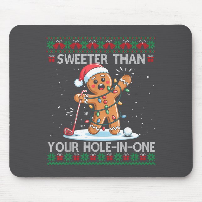 Tapis De Souris Golf Christmas Gingerbread Sweeter Than Your Hole- (Devant)