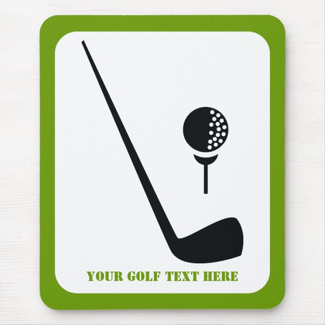 Tapis De Souris Golf club and ball black, green custom (Devant)