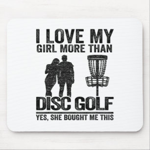 Tapis De Souris Golf de frisbee Sketch J'aime ma fille plus que le