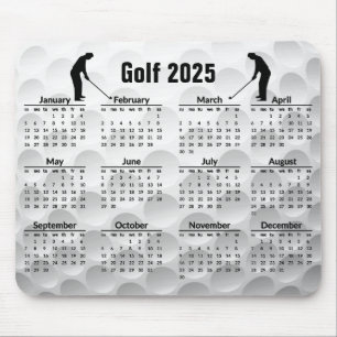 Tapis De Souris Golf Design 2025 Calendrier Mousepad