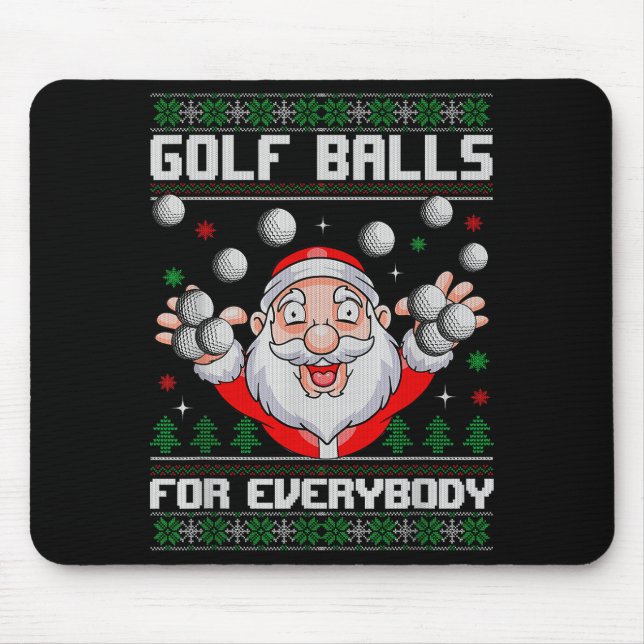 Tapis De Souris Golf For Everybody Santa Ugly Christmas Golfing  (Devant)