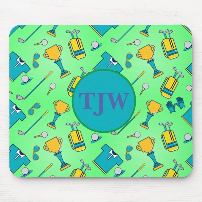 Tapis De Souris Golf Mousepad avec Monogramme (Devant)