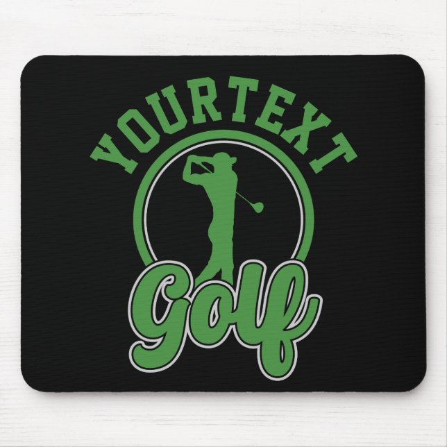 Tapis De Souris Golf personnalisé AJOUTER NOM Retro Pro Golfer Swi (Devant)