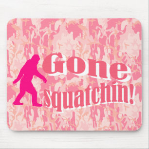 Tapis De Souris Gone Squatching sur camouflage rose