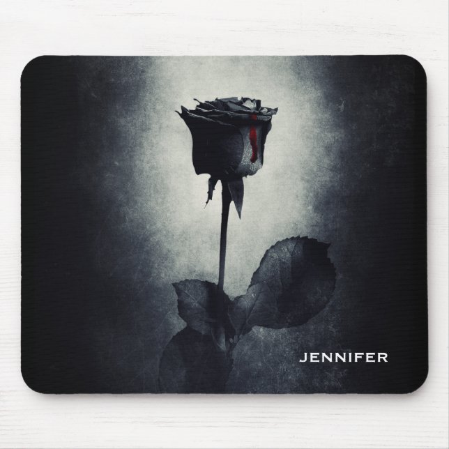 Tapis De Souris Goth Black Rose Dripping Blood (Devant)