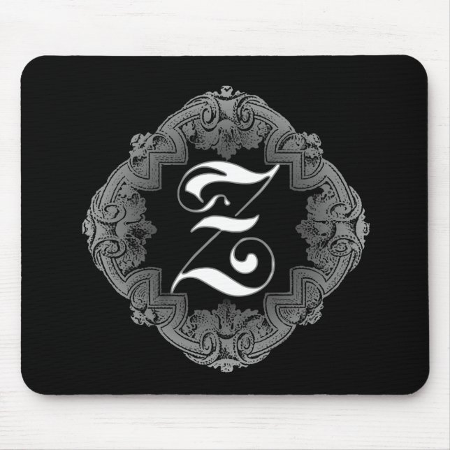Tapis De Souris Goth Initial Z élégant (Devant)