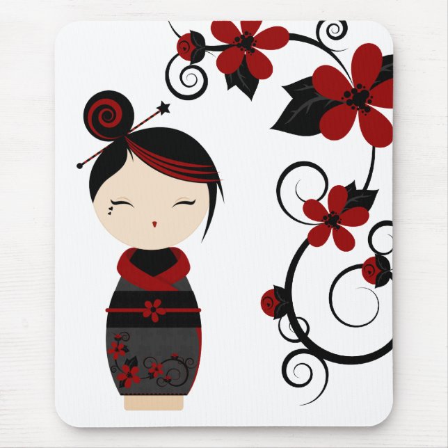 Tapis de souris gothique de Kokeshi (Devant)