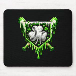 Tapis De Souris Goutte de glace de baseball pour la Saint-Patrick 