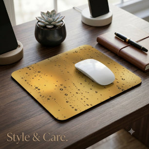 Tapis De Souris Goutte de pluie texturée dorée accrocheuse