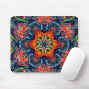 Tapis De Souris Gradient de kaléidoscope à énergie chaude terrestr