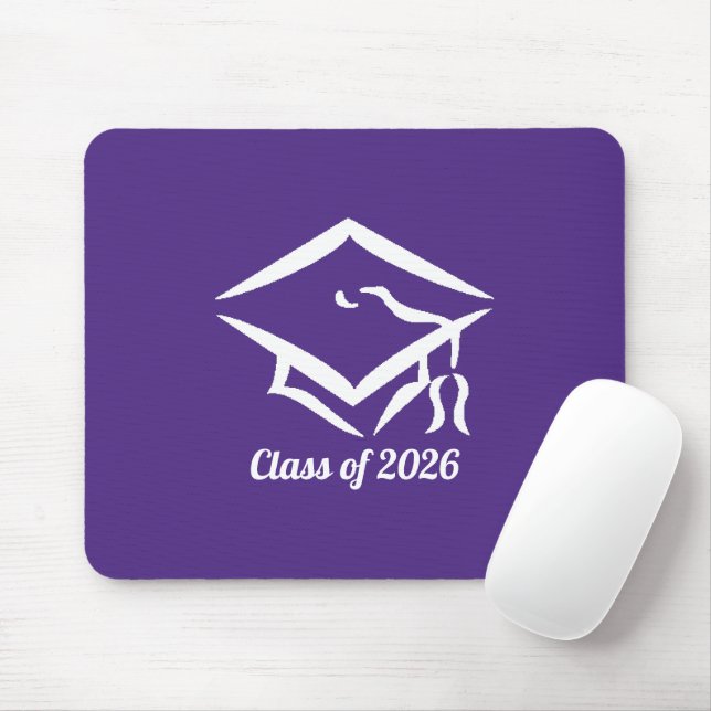 Tapis De Souris Graduation Class of 2025 PURWHT Customize Year (Avec souris)