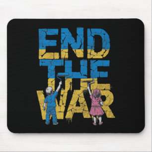 Tapis De Souris Graffiti des enfants pour mettre fin à la guerre S