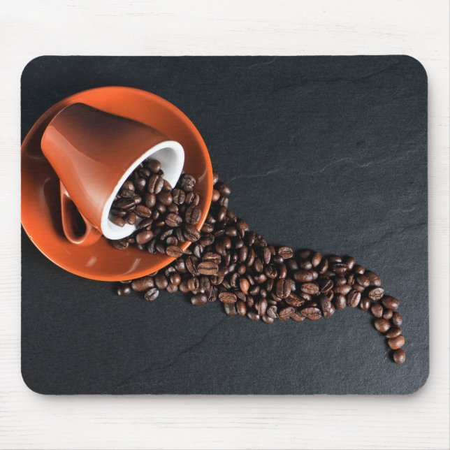 Tapis De Souris Grains de café et tasse (Devant)
