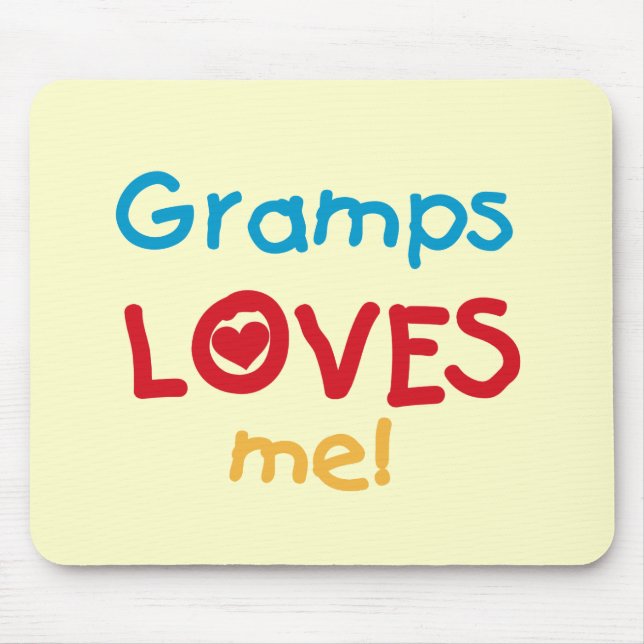 Tapis De Souris Gramps m'aime T-shirts et cadeaux (Devant)