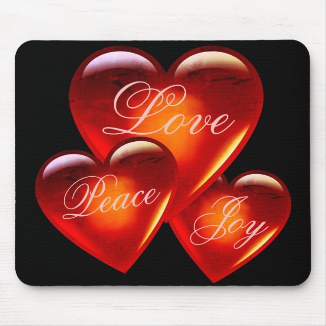 Tapis De Souris Grand coeur d'amour rouge/beaucoup d'amour/coeur a (Devant)