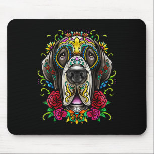 Tapis De Souris Grand Dane Chien Tattoo Jour Du Mexique Floral Mor