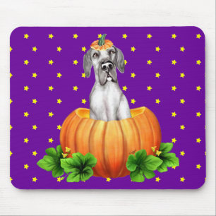Tapis De Souris Grand Dane Halloween noir UC Dane-O-Lantern
