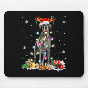 Tapis De Souris Grand Danse Noël Santa Hat Fairy Lights Pyjama