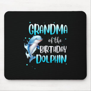 Tapis De Souris Grand-mère de la famille de dauphins d'anniversair