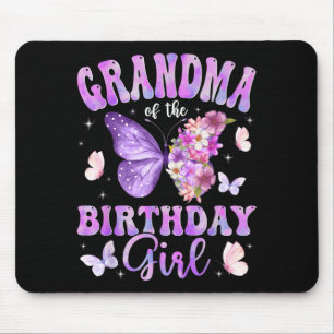 Tapis De Souris Grand-mère de la fête d'anniversaire papillon de l