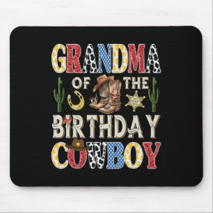 Tapis De Souris Grand-Mère De L'Anniversaire Cowboy Rodeo Western