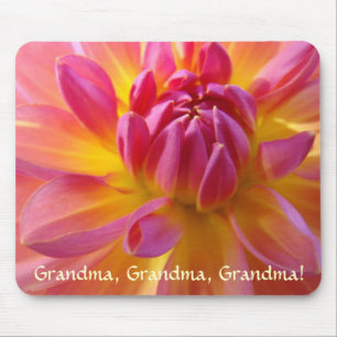 TAPIS DE SOURIS GRAND-MÈRE Fleurs de Dahlia Rose J