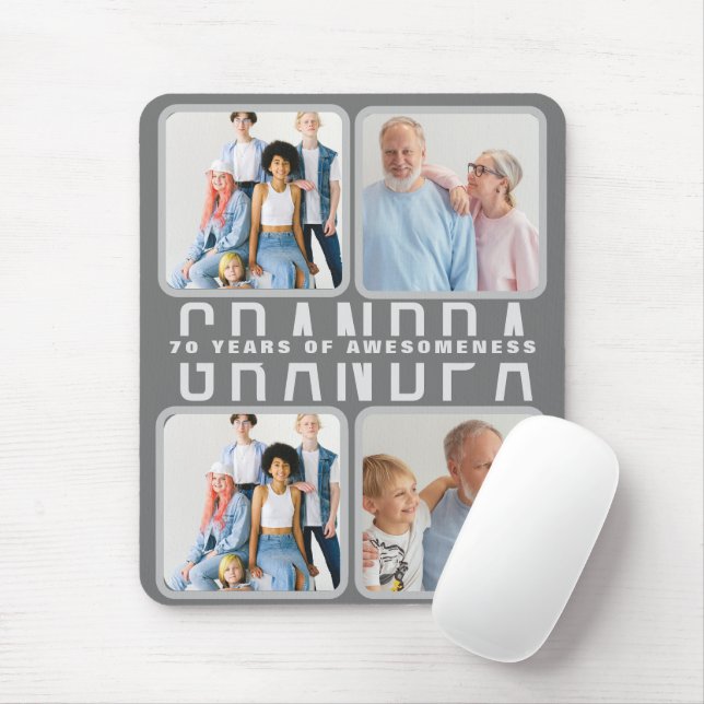 Tapis De Souris Grand-parents cadeau de jour pour 70 ans (Avec souris)