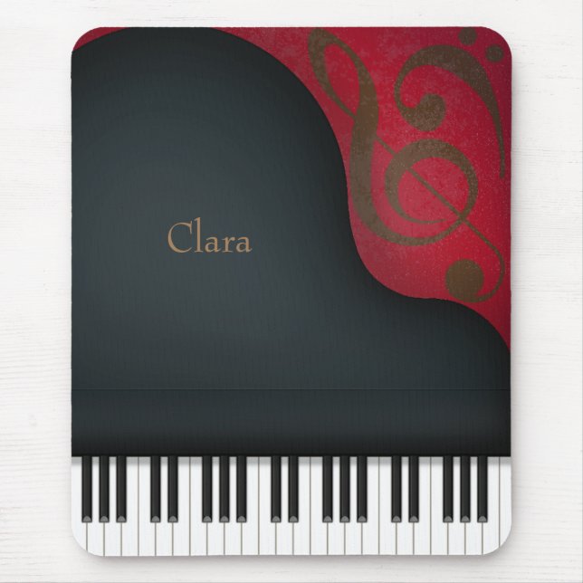 Tapis De Souris Grand Piano noir Whimsical Personnalisé (Devant)