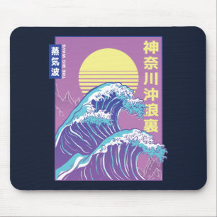 Tapis De Souris Grande vague de vaporwave Kanagawa