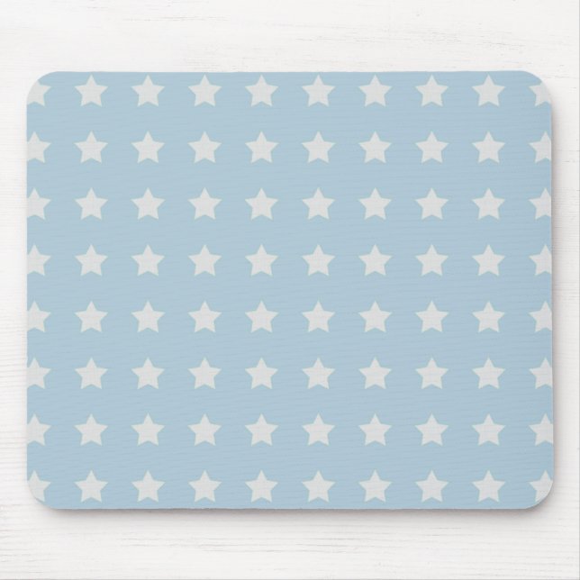 Tapis De Souris Grandes Etoiles blanches sur Arrière - plan bleu p (Devant)