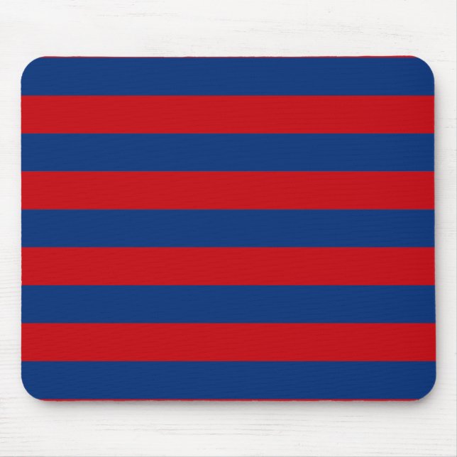 Tapis De Souris Grandes rayures horizontales rouges et bleues (Devant)