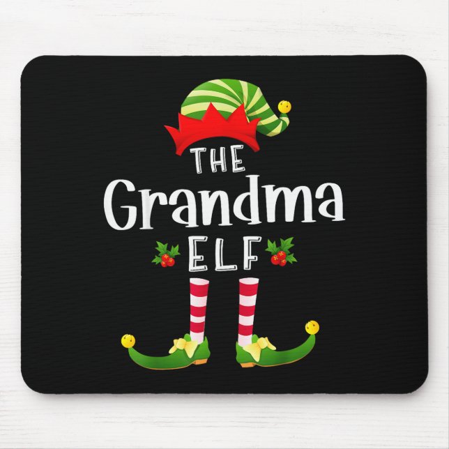 Tapis De Souris Grandma Christmas Elf Matching Pajama X-mas Party  (Devant)