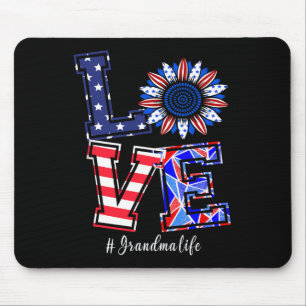 Tapis De Souris Grandma Life 4 juillet Love Sunflower American F