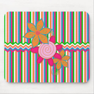 Tapis De Souris Grandmas Jardin Stripes Mousepad