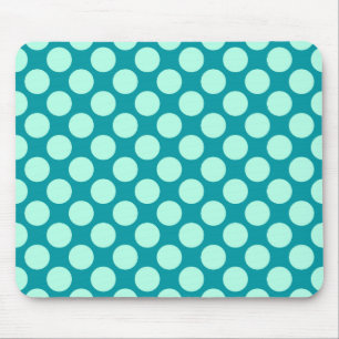Tapis De Souris Grands points rétro - turquoise et aqua