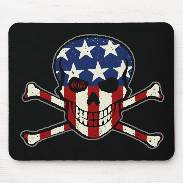 Tapis De Souris Graphique americana de drapeau de crâne de (Devant)