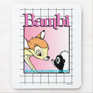Tapis De Souris Graphique Bambi & Grille Rétro Fleur
