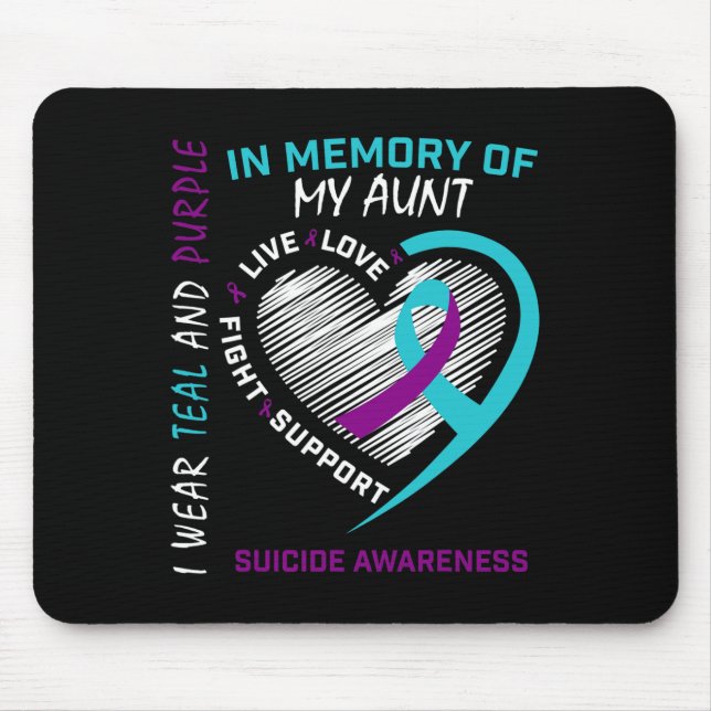 Tapis De Souris Graphique Coeur En Mémoire De La Sensibilisation A (Devant)